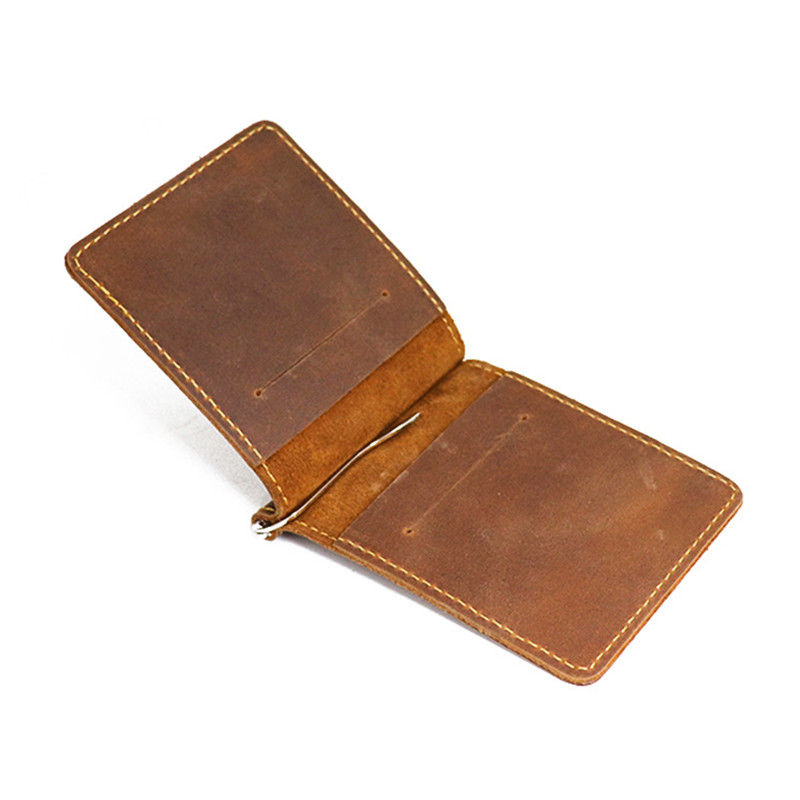 Money Clip Magnetic - اليدوية جلد طبيعي المال كليب محفظة