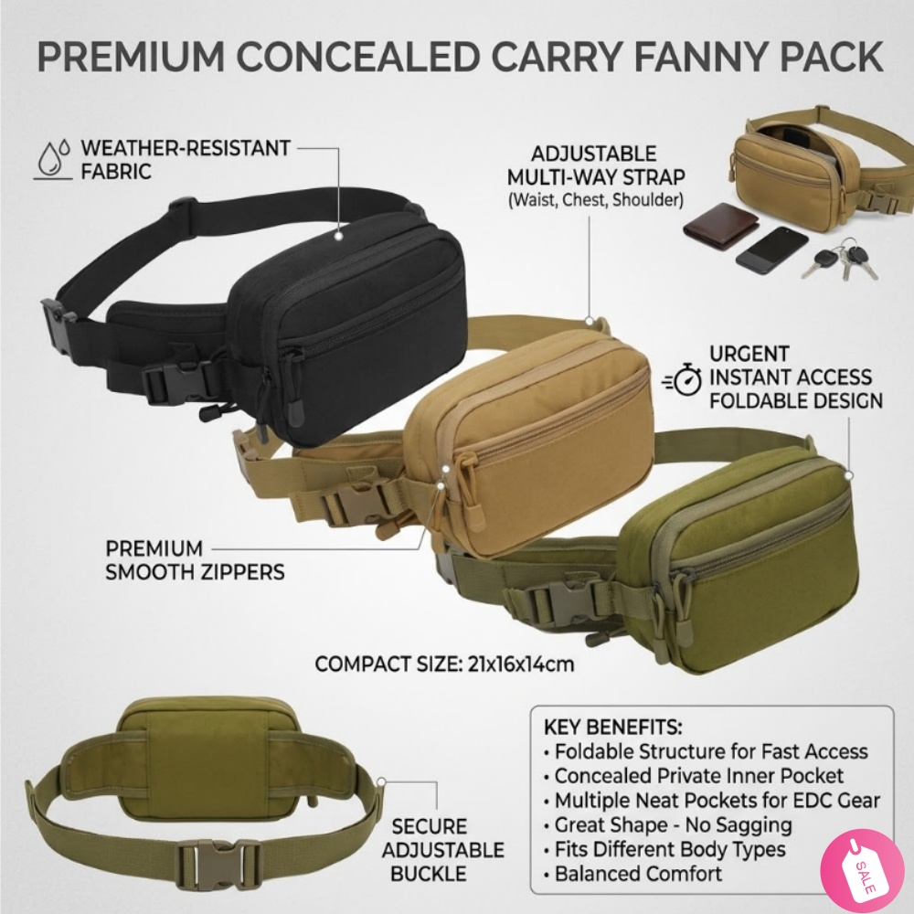 Edc Carry Bag For Men - حقيبة خصر تكتيكية للحمل المخفي للرجال،
