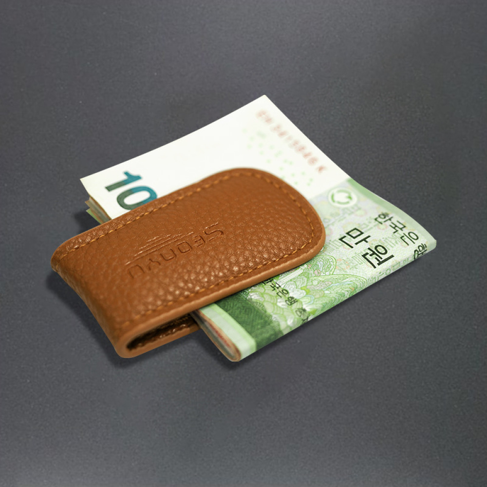 Money Clip Magnetic - محفظة مغناطيسية فاخرة من جلد البقر،