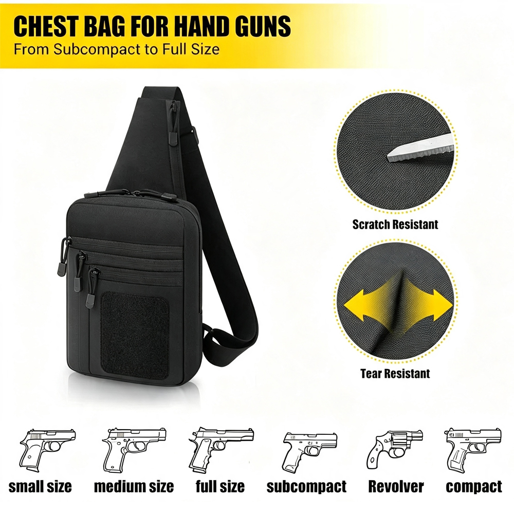 حقيبة صدرية مخفية لحمل المسدس، - مراجعة Edc Pistol Carry Bag وسعره