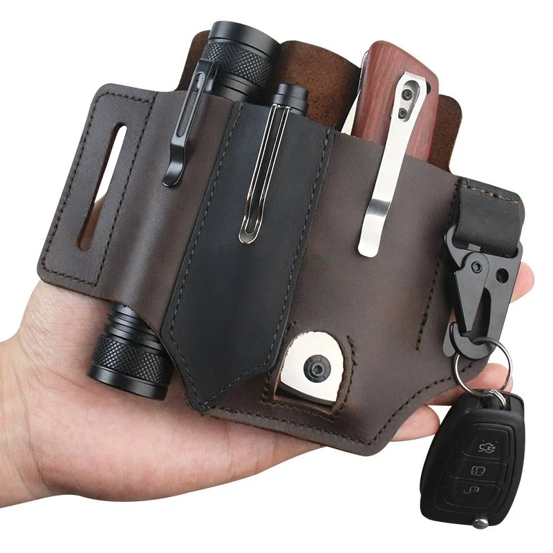 جلد البقر الخصر شماعات المحمول - مراجعة Leather Edc. Carry Pouch وسعره