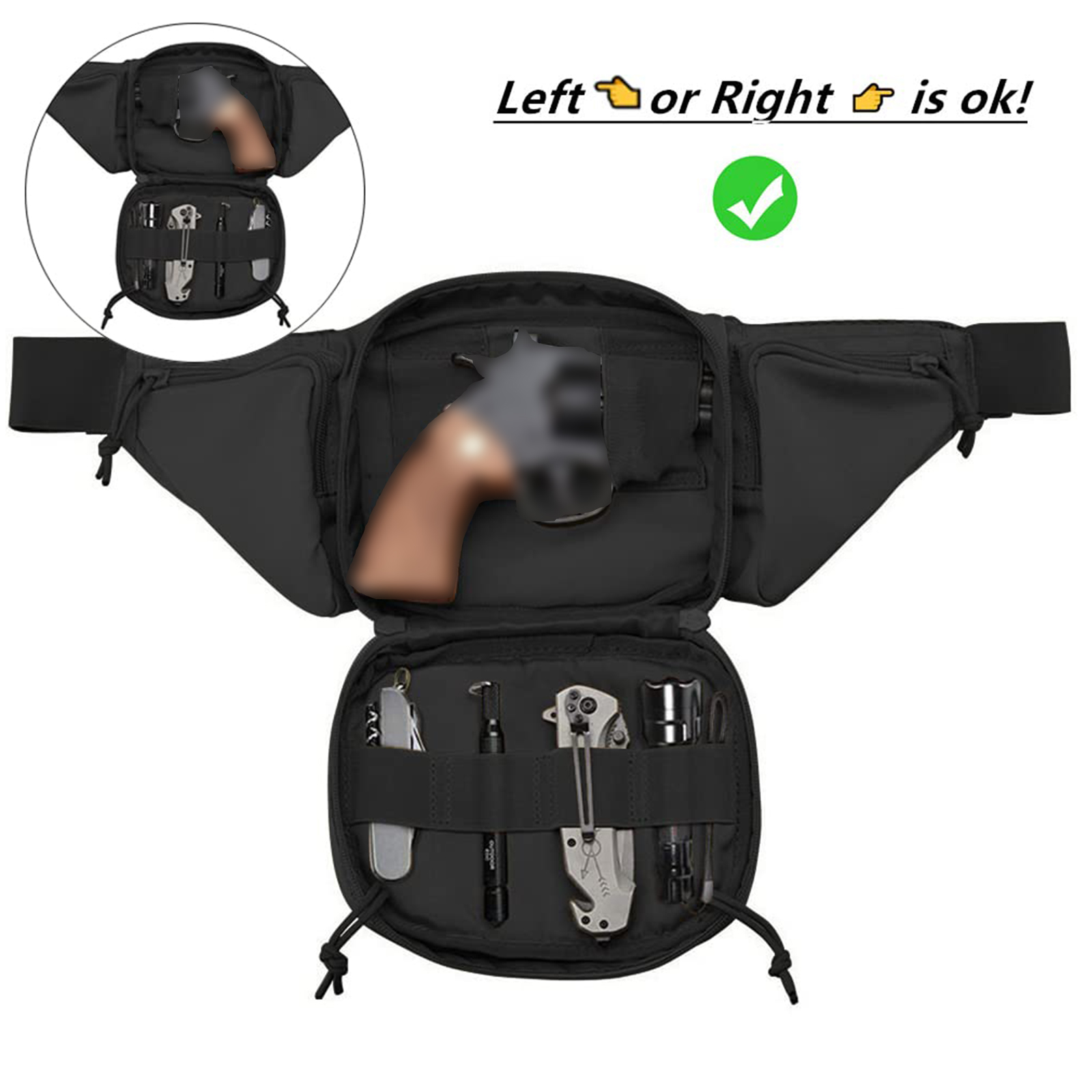 حقيبة خصر تكتيكية لحمل المسدس  - مراجعة Edc Concealed Carry Bag وسعره